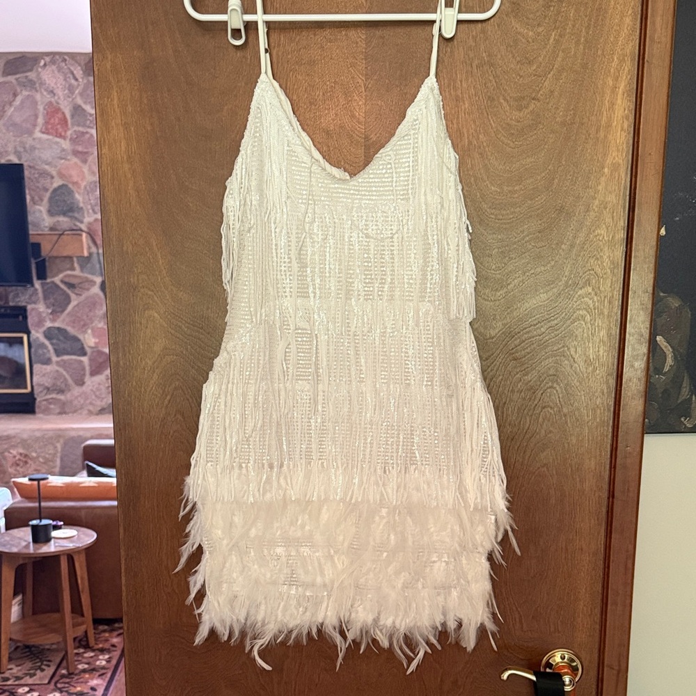White Feathered Dress
